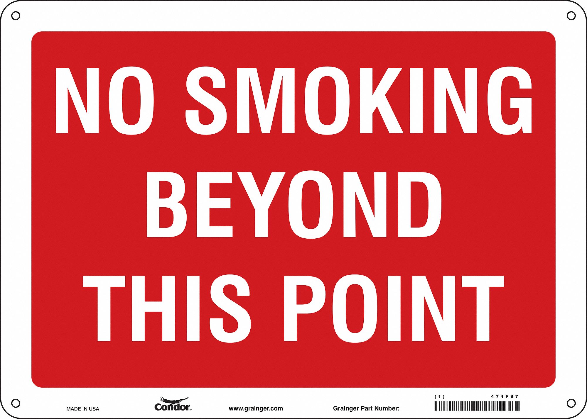 Safety Sign: Polyethylene, Mounting Holes Sign Mounting, 10 in x 14 in Nominal Sign Size