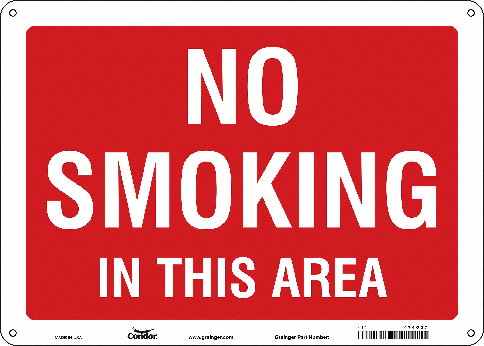 Safety Sign: Polyethylene, Mounting Holes Sign Mounting, 10 in x 14 in Nominal Sign Size