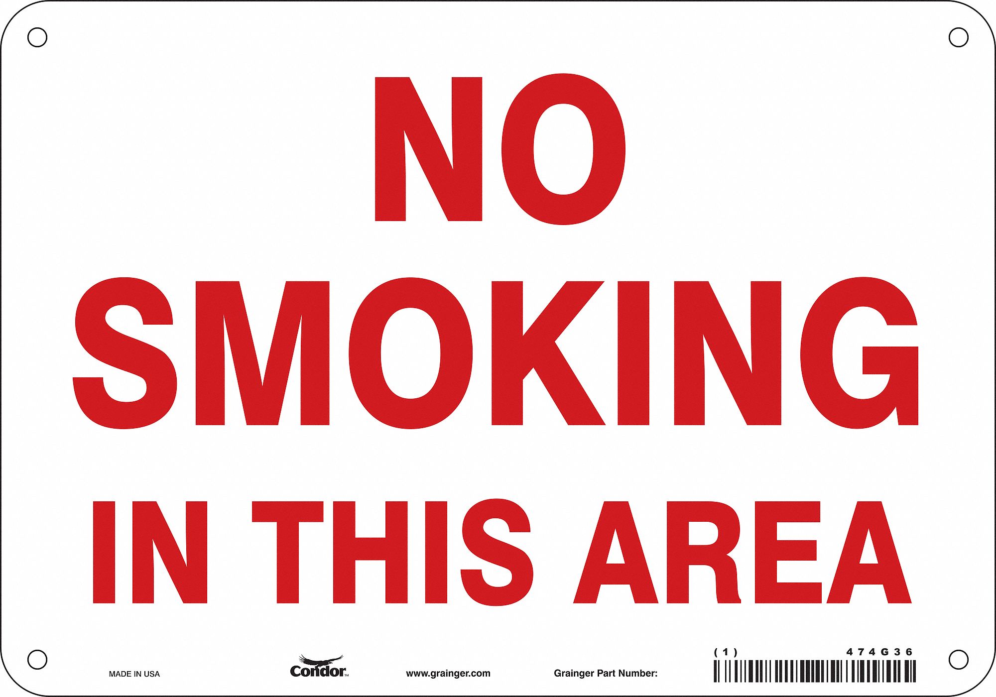 Safety Sign: Polyethylene, Mounting Holes Sign Mounting, 7 in x 10 in Nominal Sign Size