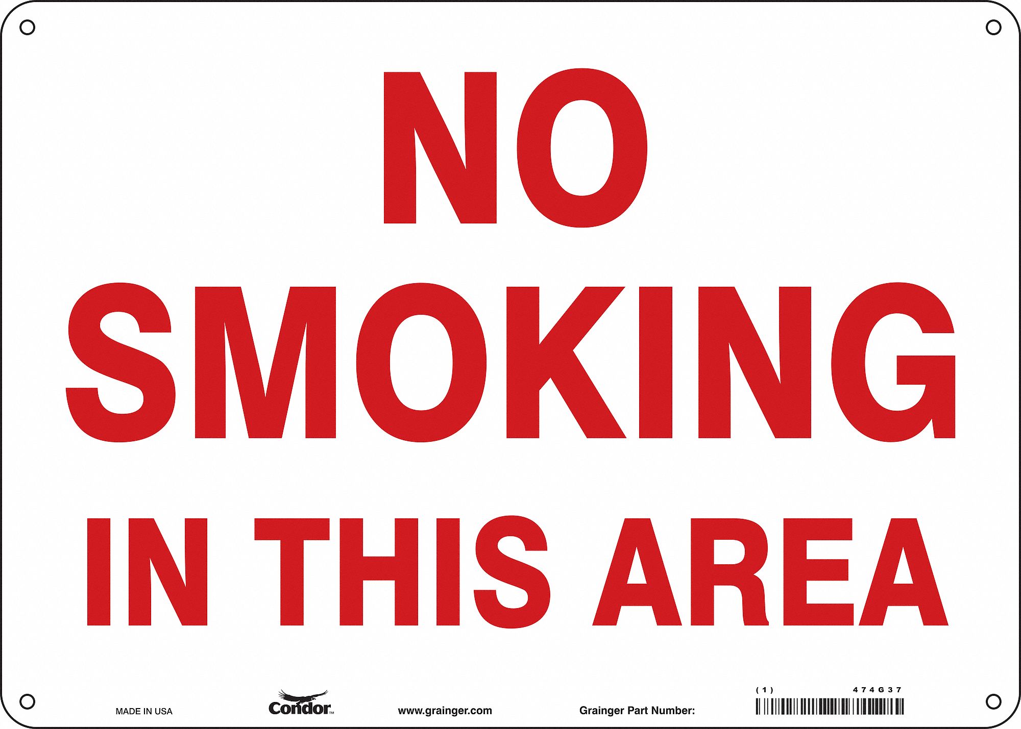 Safety Sign: Polyethylene, Mounting Holes Sign Mounting, 10 in x 14 in Nominal Sign Size
