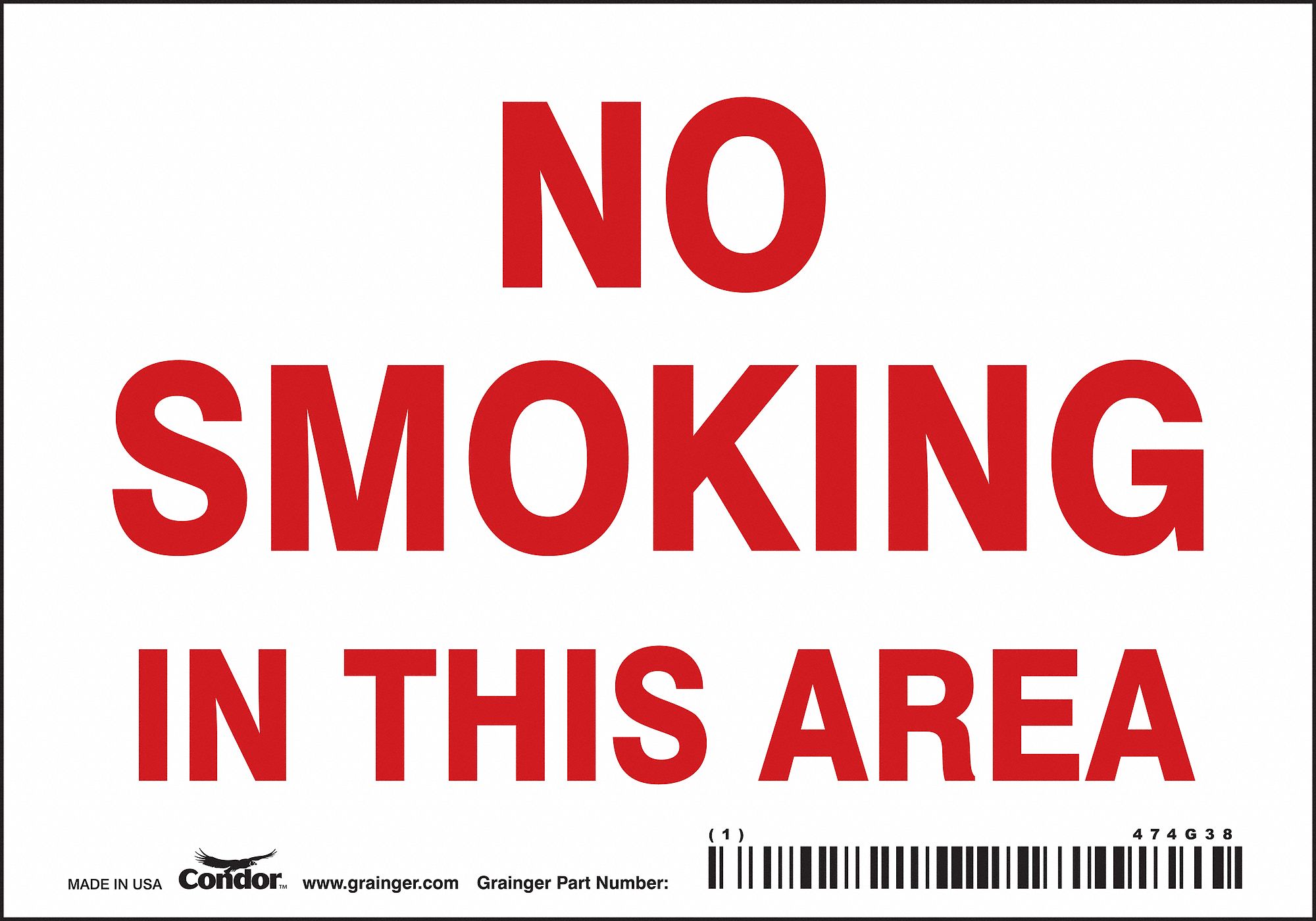 Safety Sign: Vinyl, Adhesive Sign Mounting, 3 1/2 in x 5 in Nominal Sign Size, Not Retroreflective