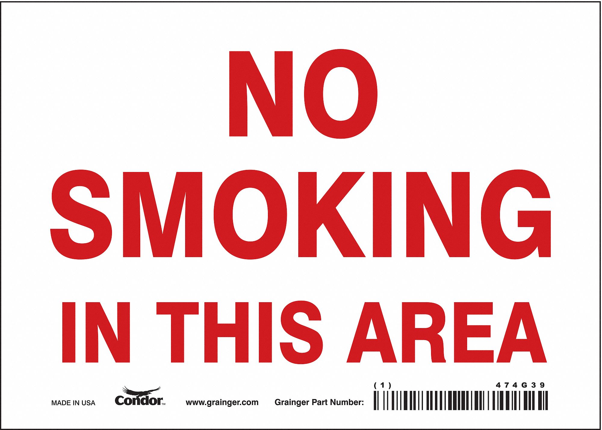 Safety Sign: Vinyl, Adhesive Sign Mounting, 5 in x 7 in Nominal Sign Size, Not Retroreflective