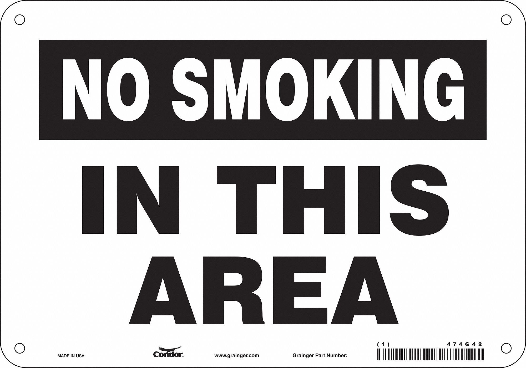Safety Sign, 7 in x 10 in, Aluminum