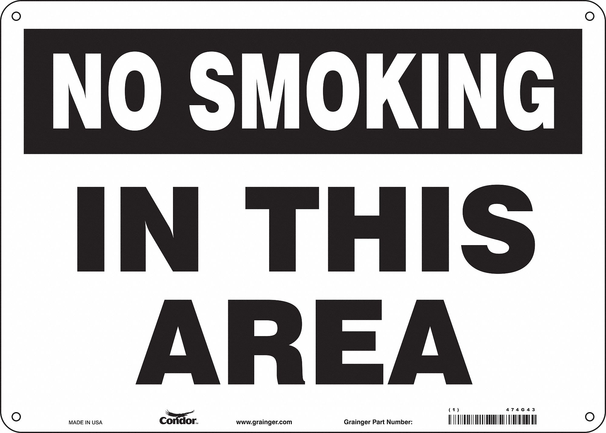 Safety Sign, 10 in x 14 in, Aluminum