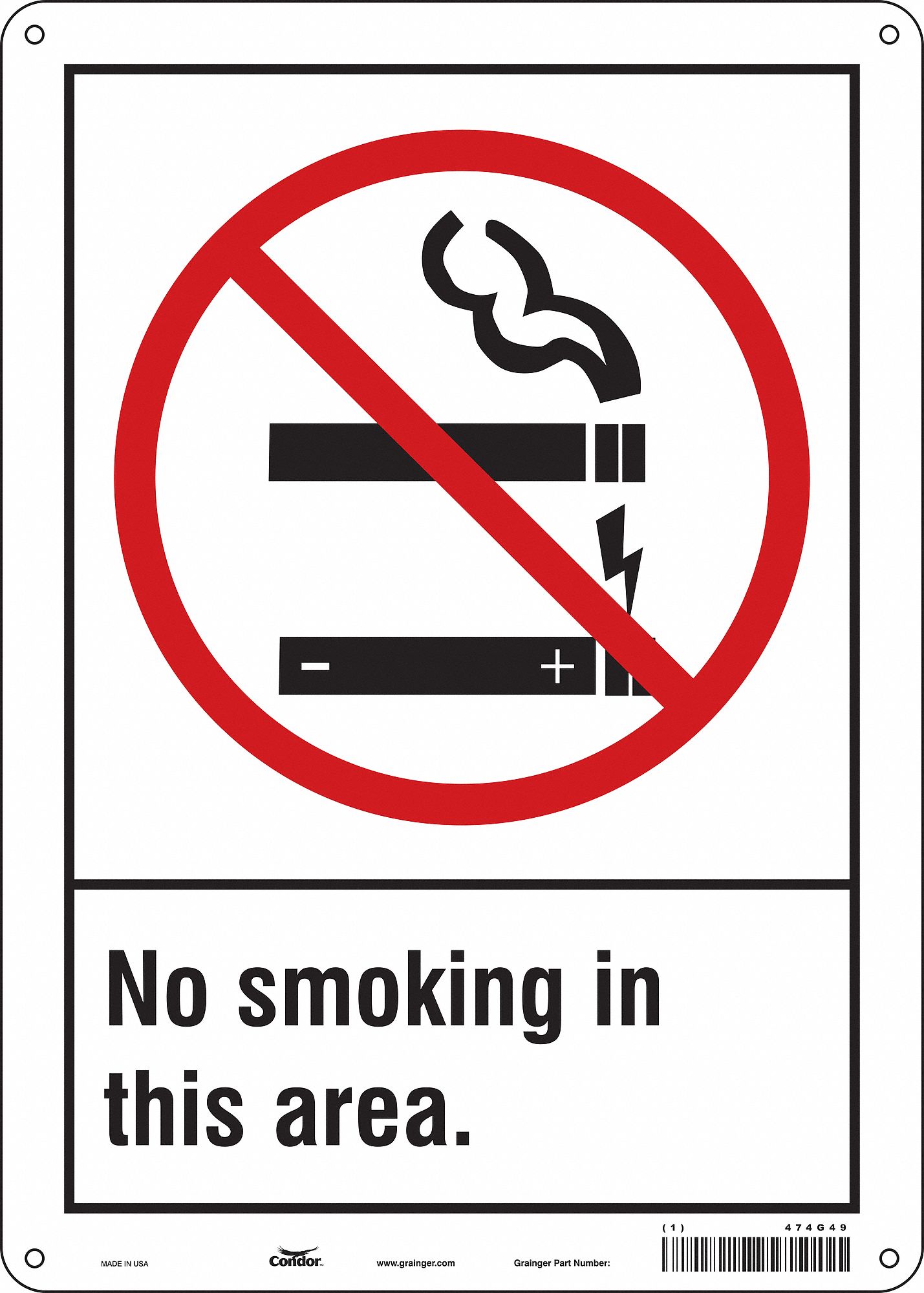 Safety Sign: Aluminum, Mounting Holes Sign Mounting, 14 in x 10 in Nominal Sign Size, 0.032 in Thick