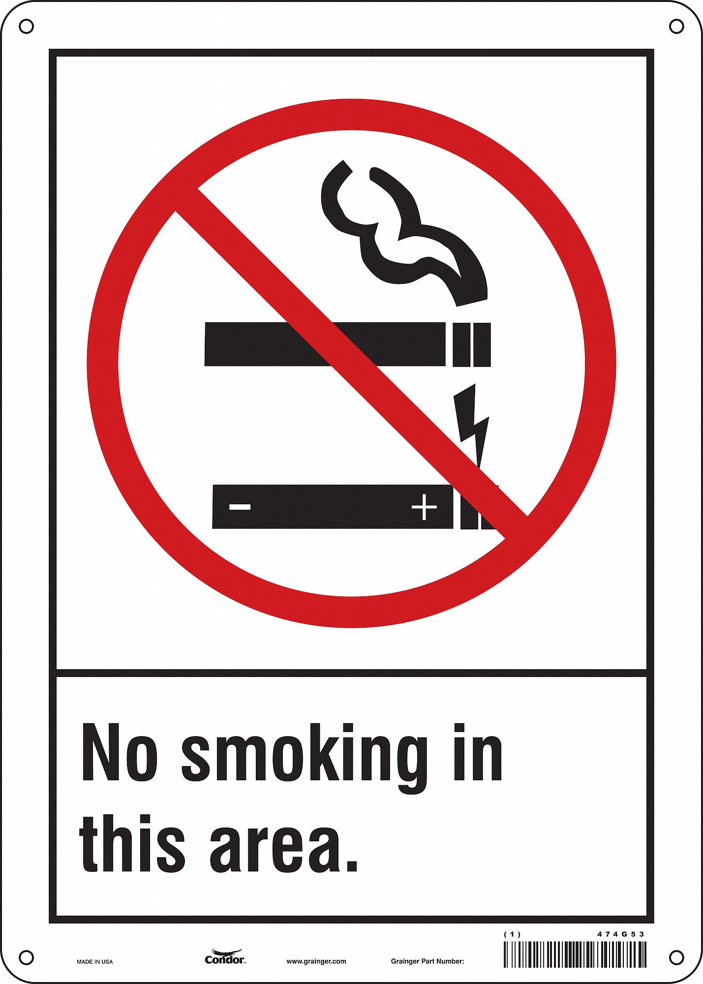 Safety Sign: Polyethylene, Mounting Holes Sign Mounting, 14 in x 10 in Nominal Sign Size