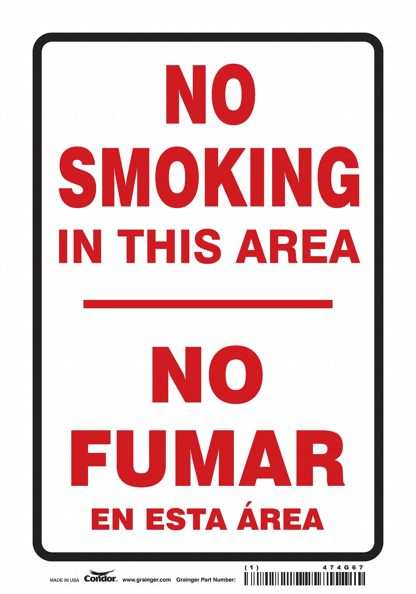 Safety Sign: Vinyl, Adhesive Sign Mounting, 10 in x 7 in Nominal Sign Size, Not Retroreflective