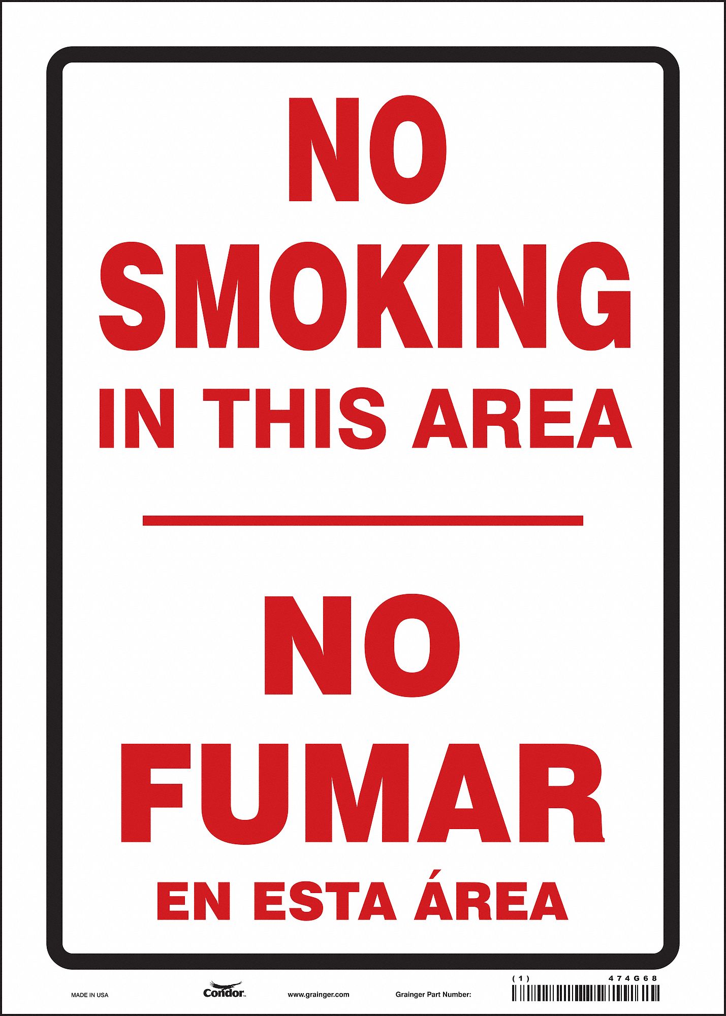 Safety Sign: Vinyl, Adhesive Sign Mounting, 14 in x 10 in Nominal Sign Size, Not Retroreflective