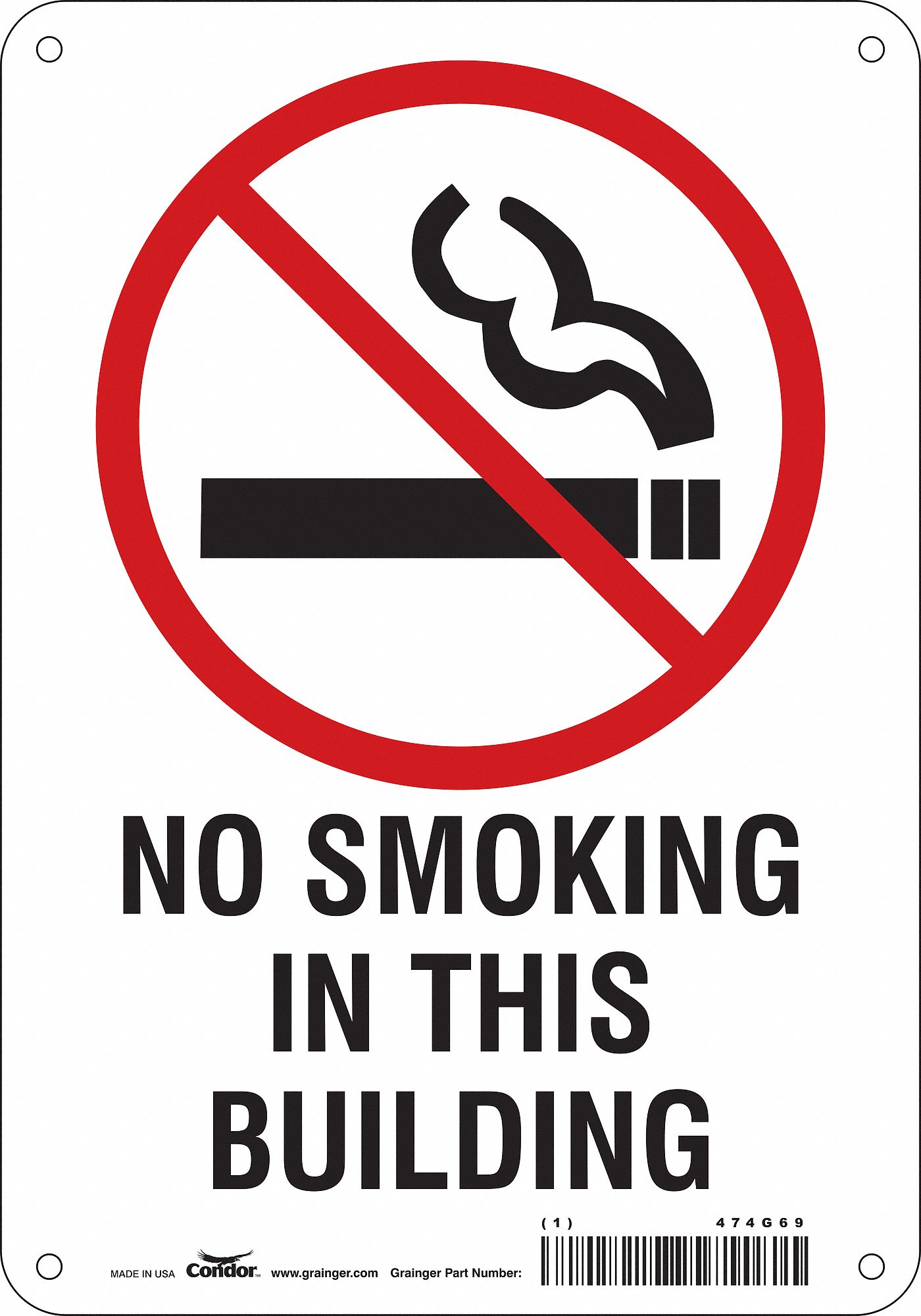 Safety Sign: Aluminum, Mounting Holes Sign Mounting, 10 in x 7 in Nominal Sign Size, 0.032 in Thick