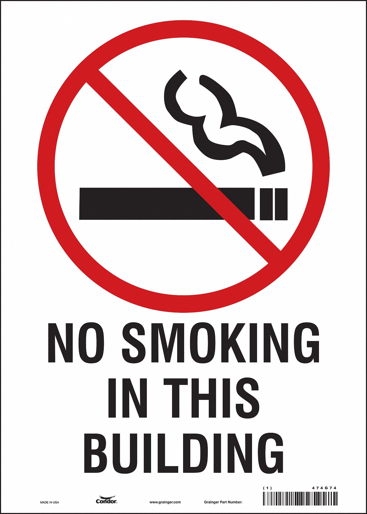Safety Sign: Vinyl, Adhesive Sign Mounting, 14 in x 10 in Nominal Sign Size, Not Retroreflective