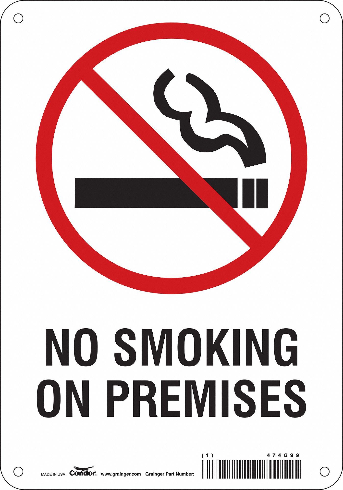 Safety Sign: Aluminum, Mounting Holes Sign Mounting, 10 in x 7 in Nominal Sign Size, 0.032 in Thick