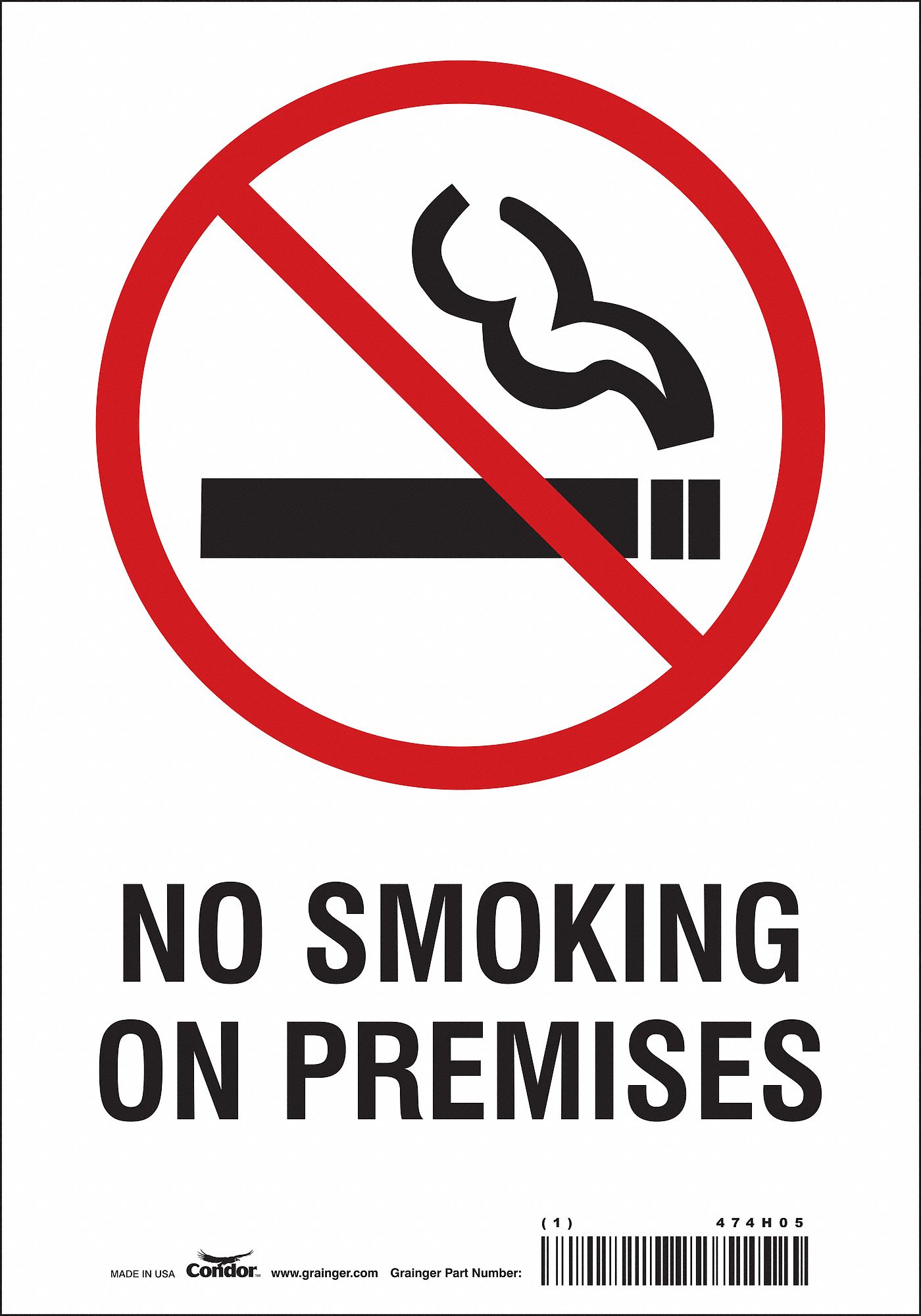 Safety Sign: Vinyl, Adhesive Sign Mounting, 10 in x 7 in Nominal Sign Size, Not Retroreflective