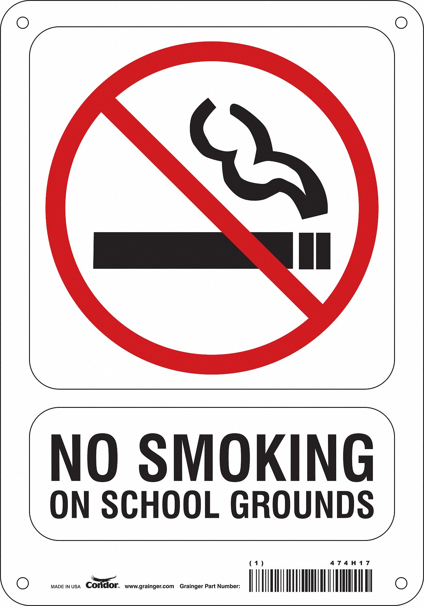 Safety Sign: Vinyl, Adhesive Sign Mounting, 10 in x 7 in Nominal Sign Size, Not Retroreflective