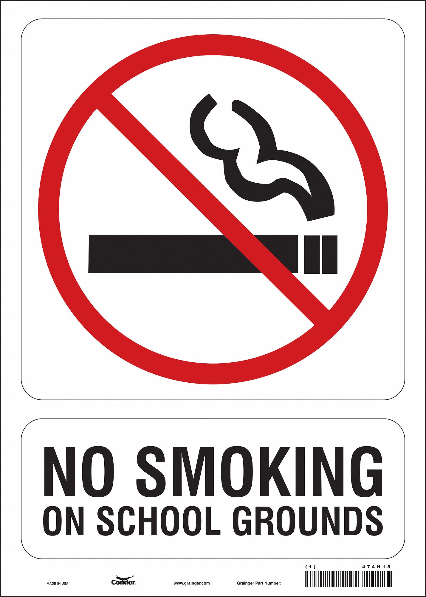 Safety Sign: Vinyl, Adhesive Sign Mounting, 14 in x 10 in Nominal Sign Size, Not Retroreflective