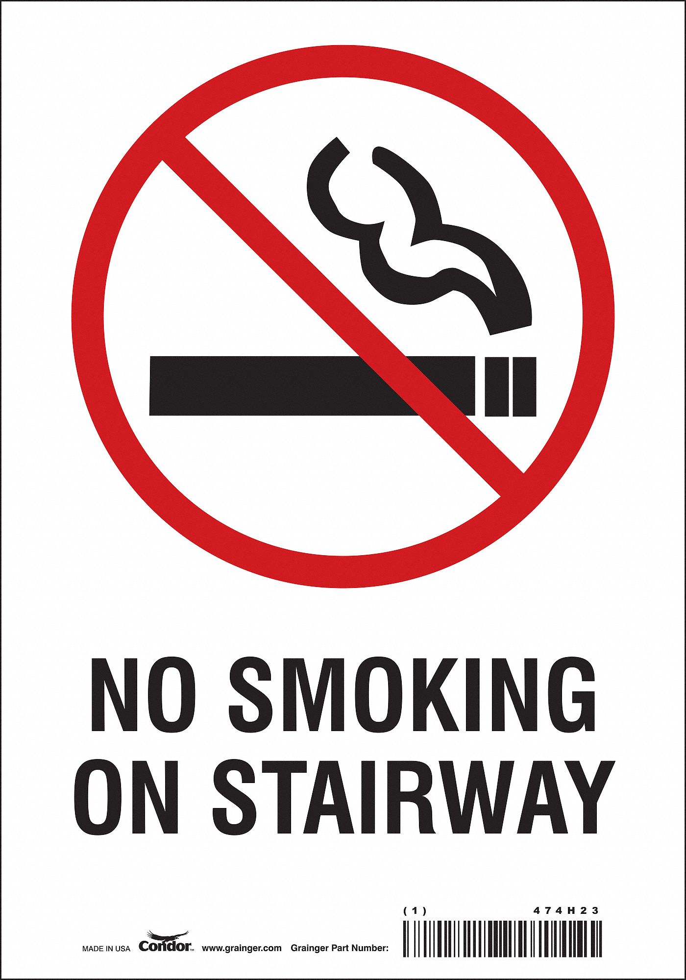 Safety Sign: Vinyl, Adhesive Sign Mounting, 10 in x 7 in Nominal Sign Size, Not Retroreflective