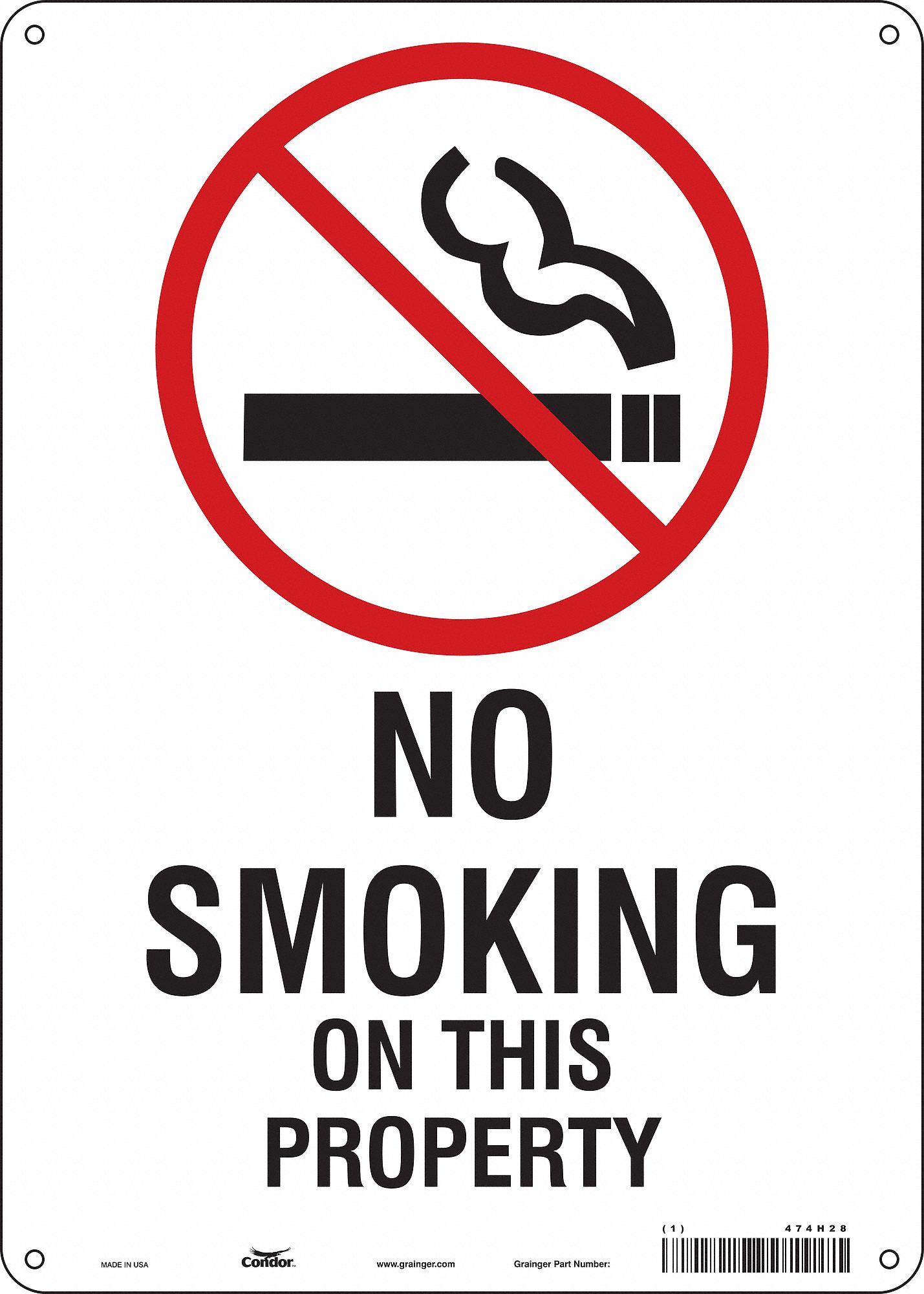 Safety Sign: Polyethylene, Mounting Holes Sign Mounting, 14 in x 10 in Nominal Sign Size