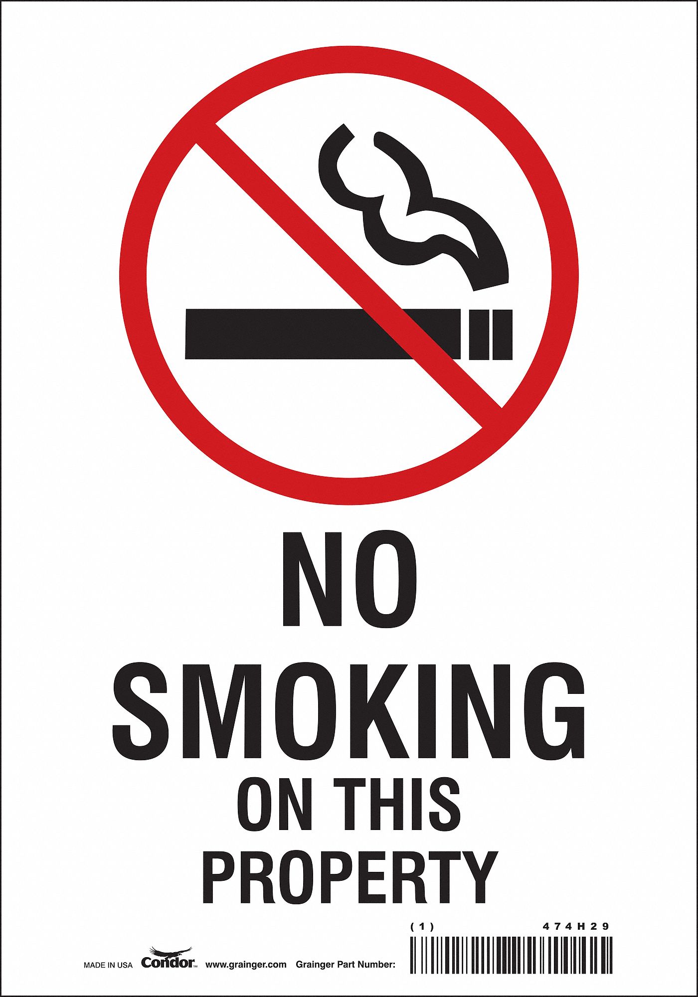 Safety Sign: Vinyl, Adhesive Sign Mounting, 10 in x 7 in Nominal Sign Size, Not Retroreflective