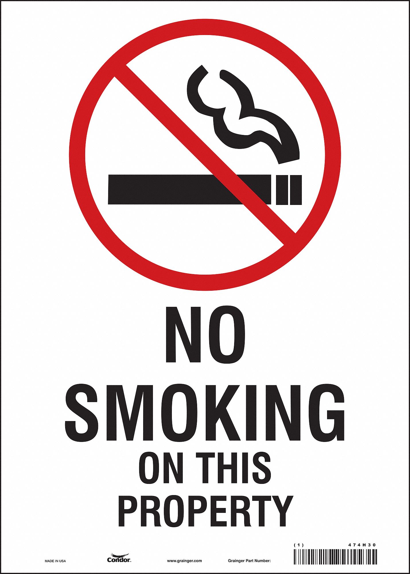 Safety Sign: Vinyl, Adhesive Sign Mounting, 14 in x 10 in Nominal Sign Size, Not Retroreflective