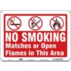 No Smoking Matches Or Open Flames In This Area Signs