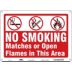 No Smoking Matches Or Open Flames In This Area Signs