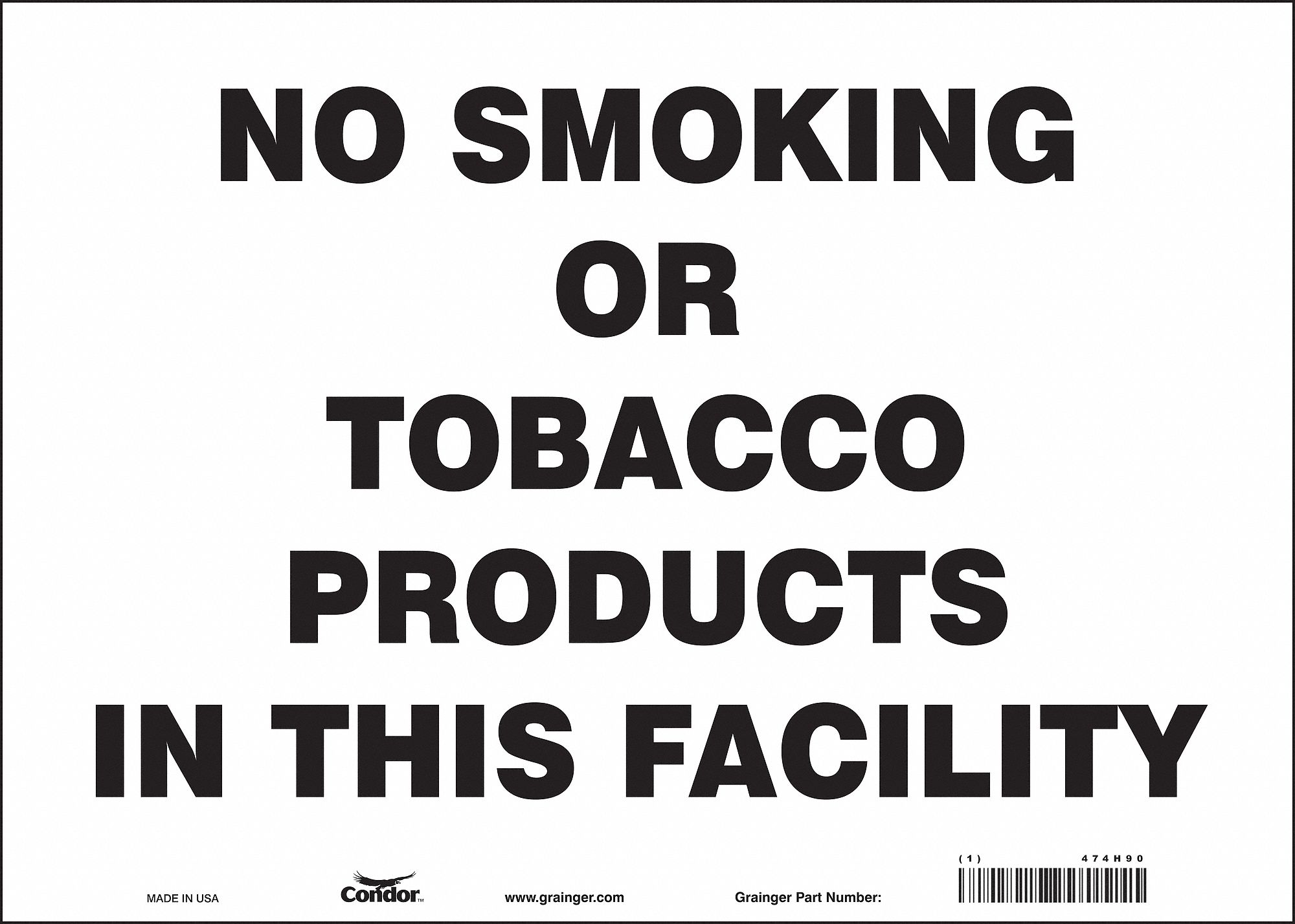 Safety Sign: Vinyl, Adhesive Sign Mounting, 10 in x 14 in Nominal Sign Size, Not Retroreflective