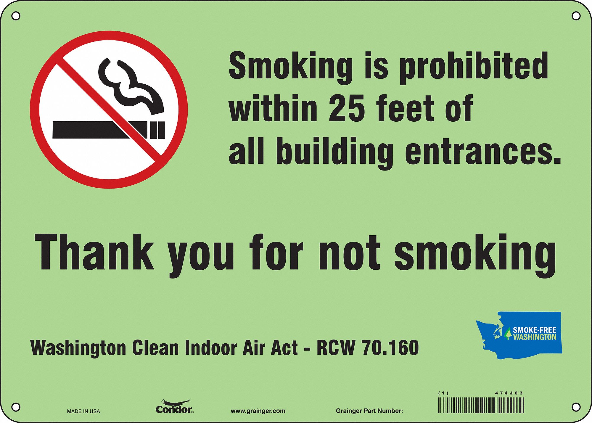 Safety Sign: Polyethylene, Mounting Holes Sign Mounting, 10 in x 14 in Nominal Sign Size