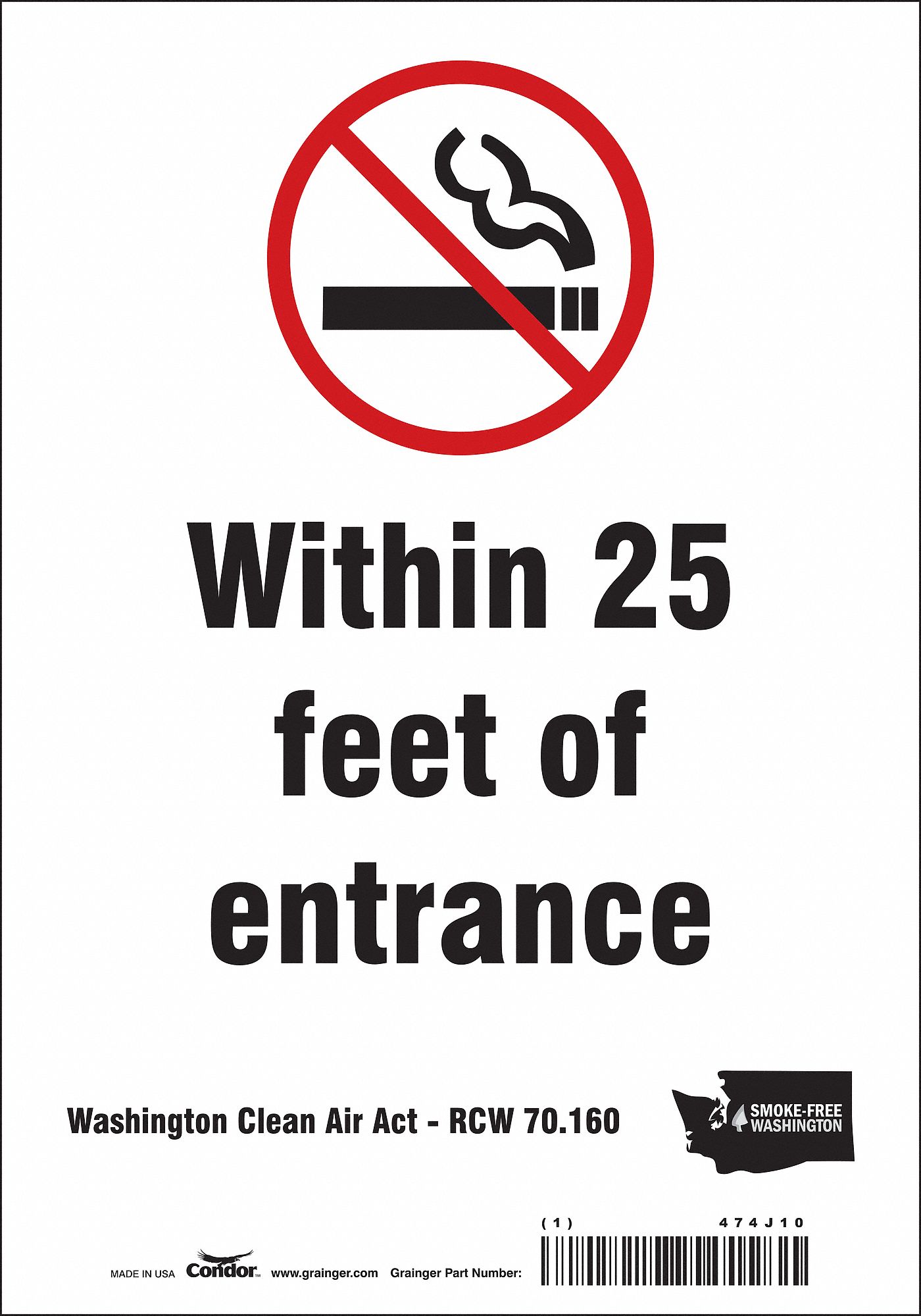 Safety Sign: Vinyl, Adhesive Sign Mounting, 10 in x 7 in Nominal Sign Size, Not Retroreflective
