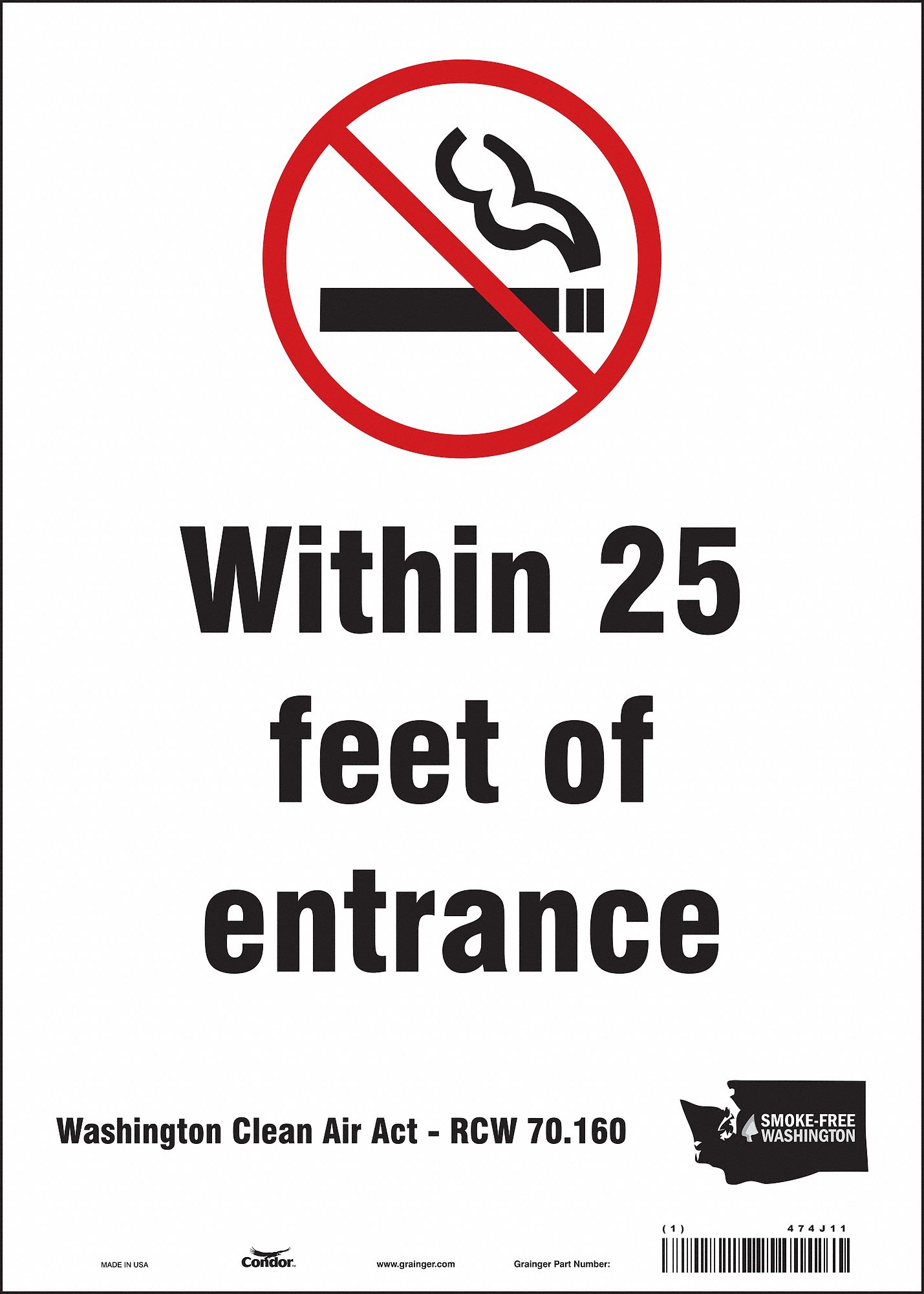 Safety Sign: Vinyl, Adhesive Sign Mounting, 14 in x 10 in Nominal Sign Size, Not Retroreflective