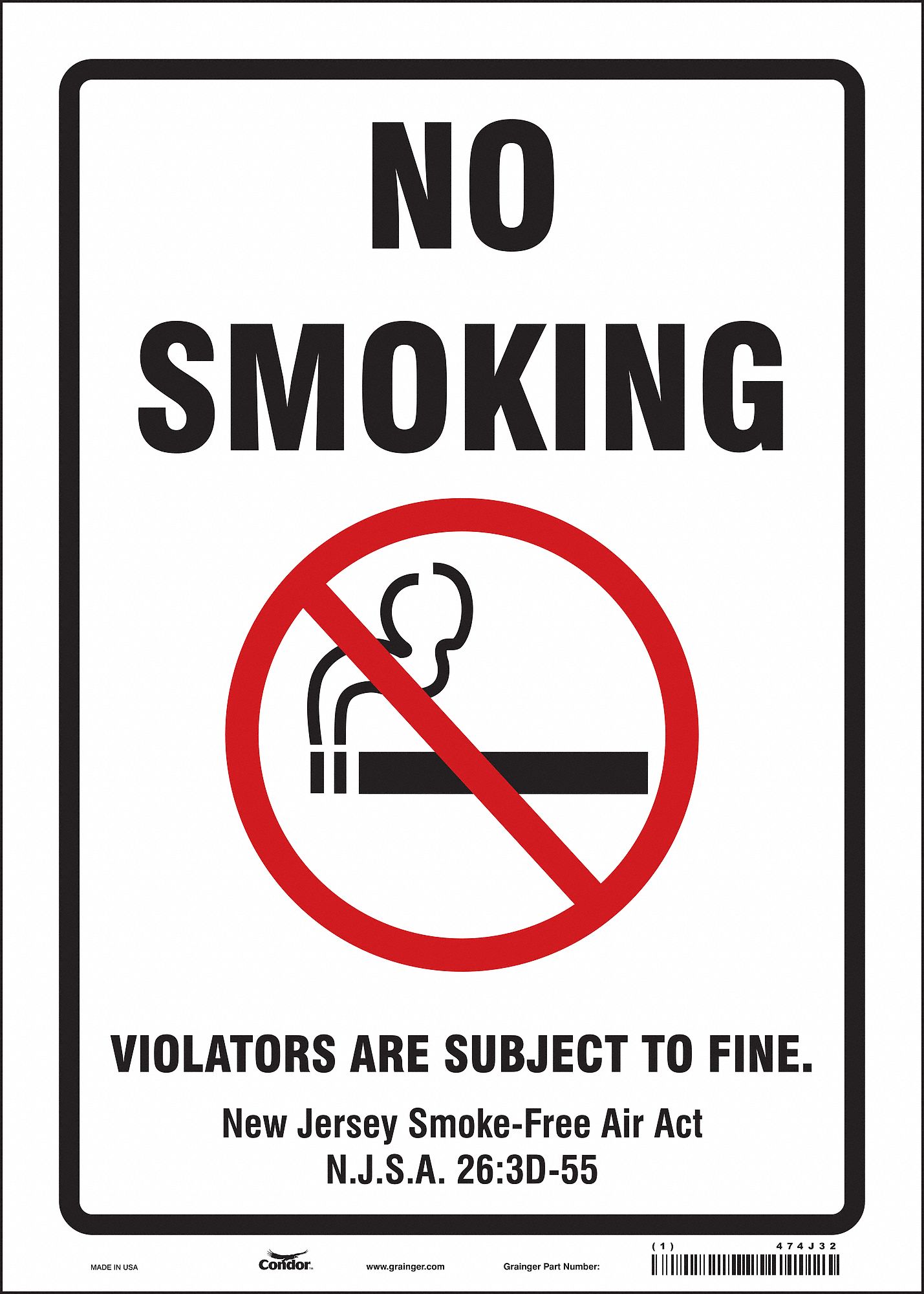 Safety Sign: Vinyl, Adhesive Sign Mounting, 14 in x 10 in Nominal Sign Size, Not Retroreflective