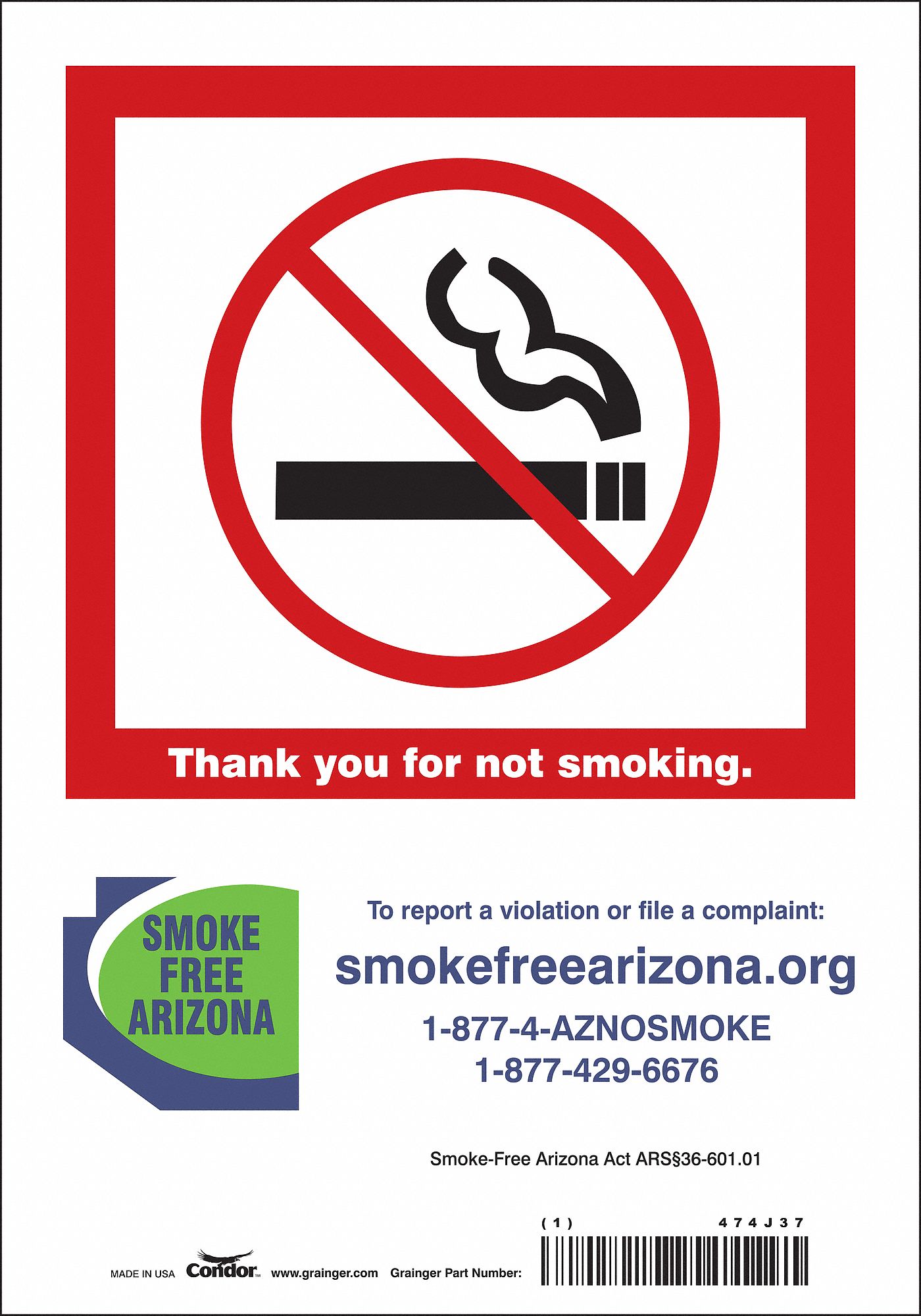 Safety Sign: Vinyl, Adhesive Sign Mounting, 10 in x 7 in Nominal Sign Size, Not Retroreflective