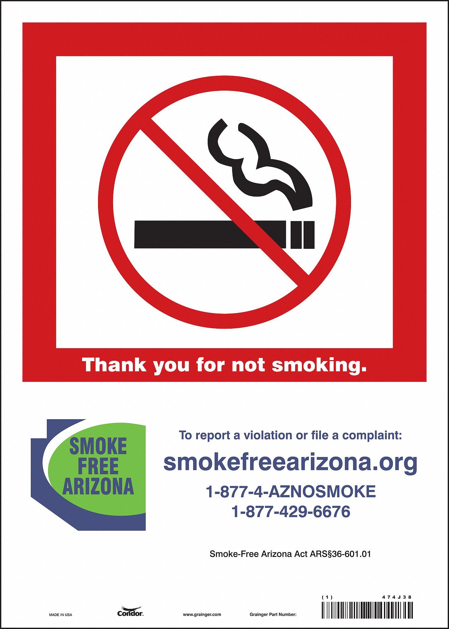 Safety Sign: Vinyl, Adhesive Sign Mounting, 14 in x 10 in Nominal Sign Size, Not Retroreflective