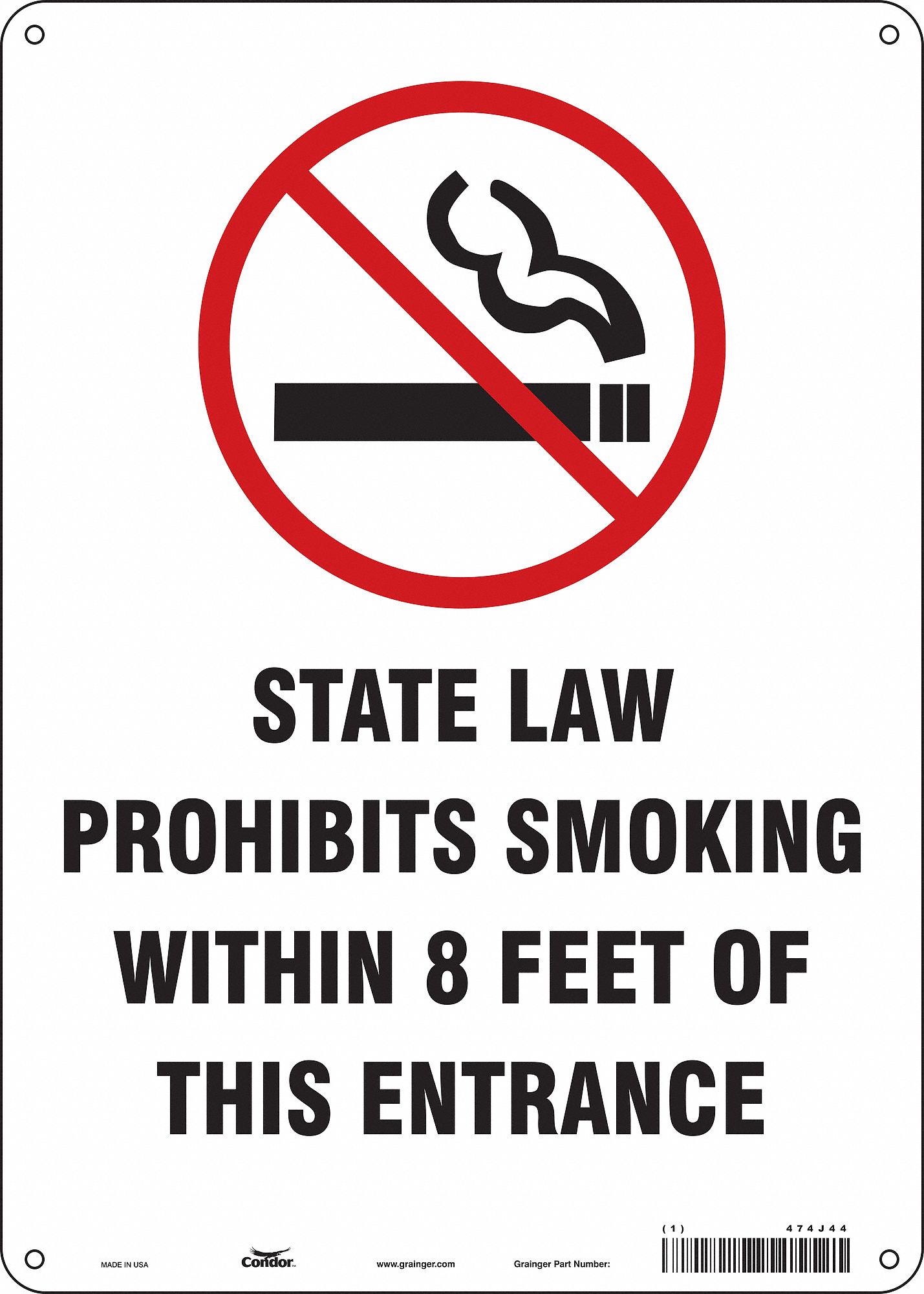 Safety Sign: Polyethylene, Mounting Holes Sign Mounting, 14 in x 10 in Nominal Sign Size