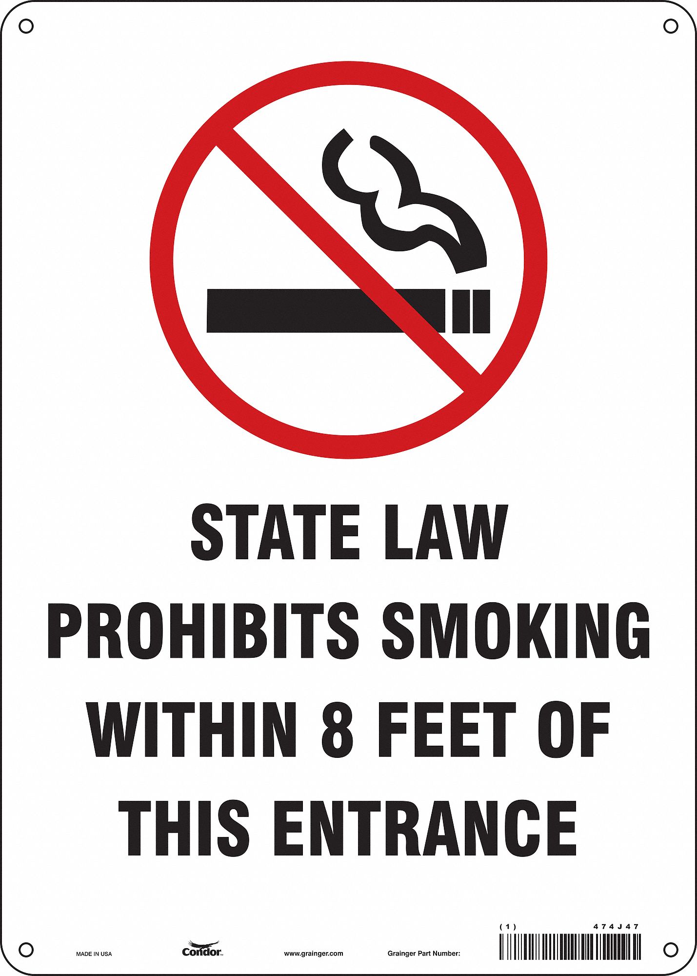 Safety Sign: Vinyl, Adhesive Sign Mounting, 14 in x 10 in Nominal Sign Size, Not Retroreflective