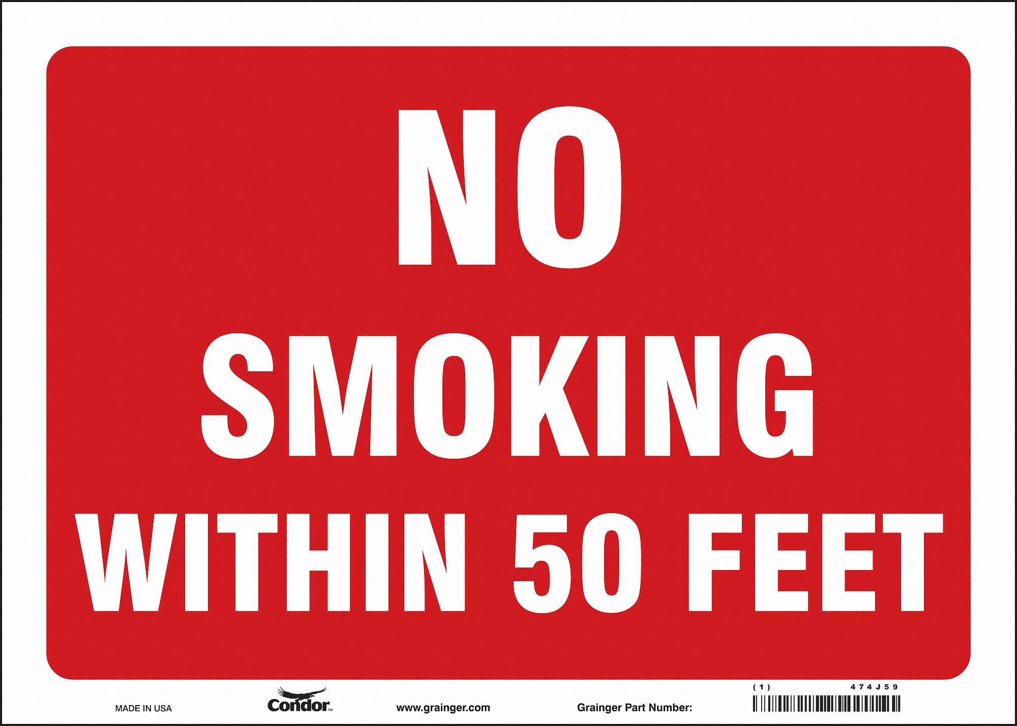 Safety Sign: Vinyl, Adhesive Sign Mounting, 10 in x 14 in Nominal Sign Size, Not Retroreflective