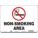 SAFETY SIGN, ALUMINUM, MOUNTING HOLES, 10 IN X 14 IN NOMINAL SIGN SIZE, 0.032 IN THICK, NON-SMOKING AREA