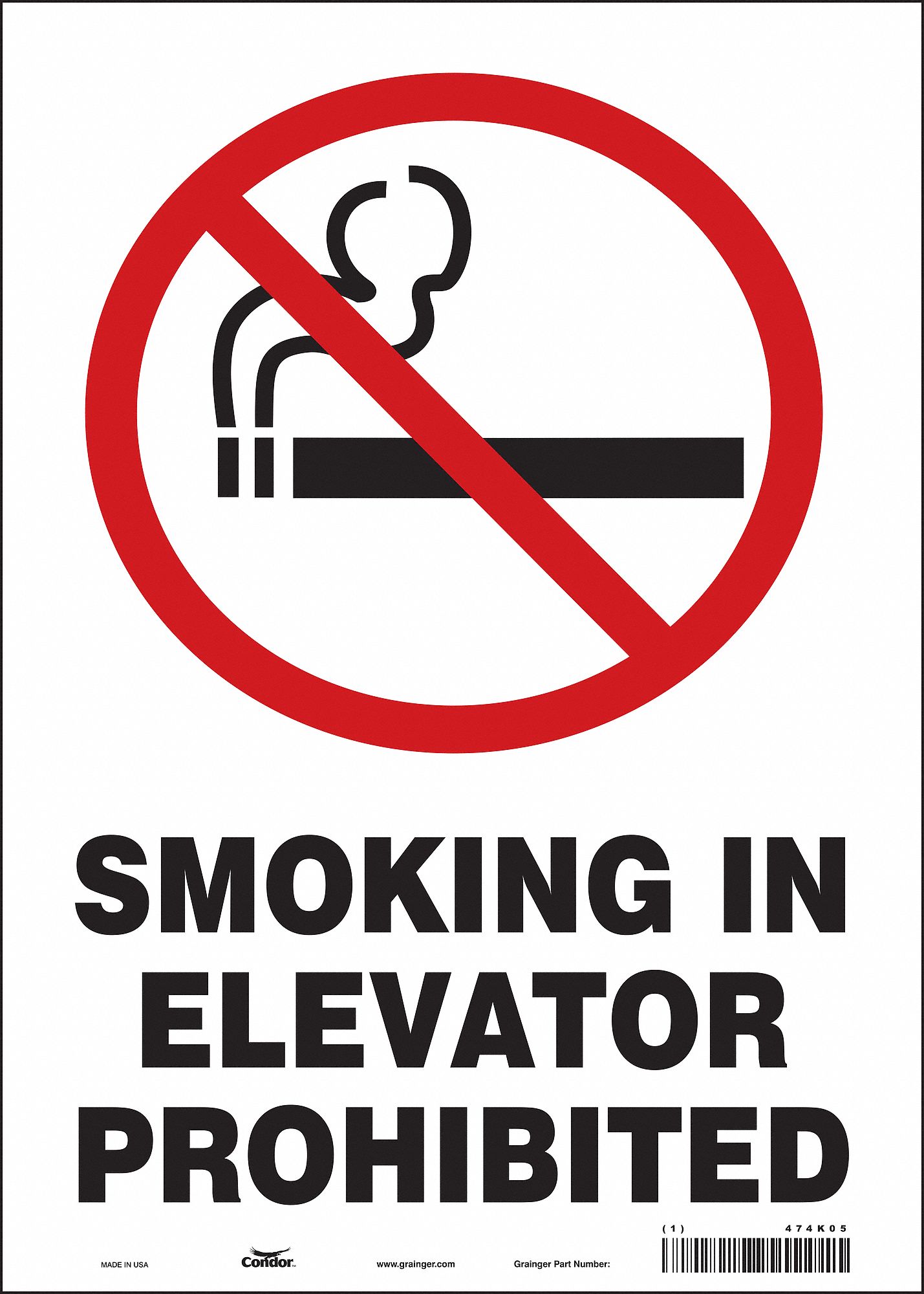 Safety Sign: Vinyl, Adhesive Sign Mounting, 14 in x 10 in Nominal Sign Size, Not Retroreflective