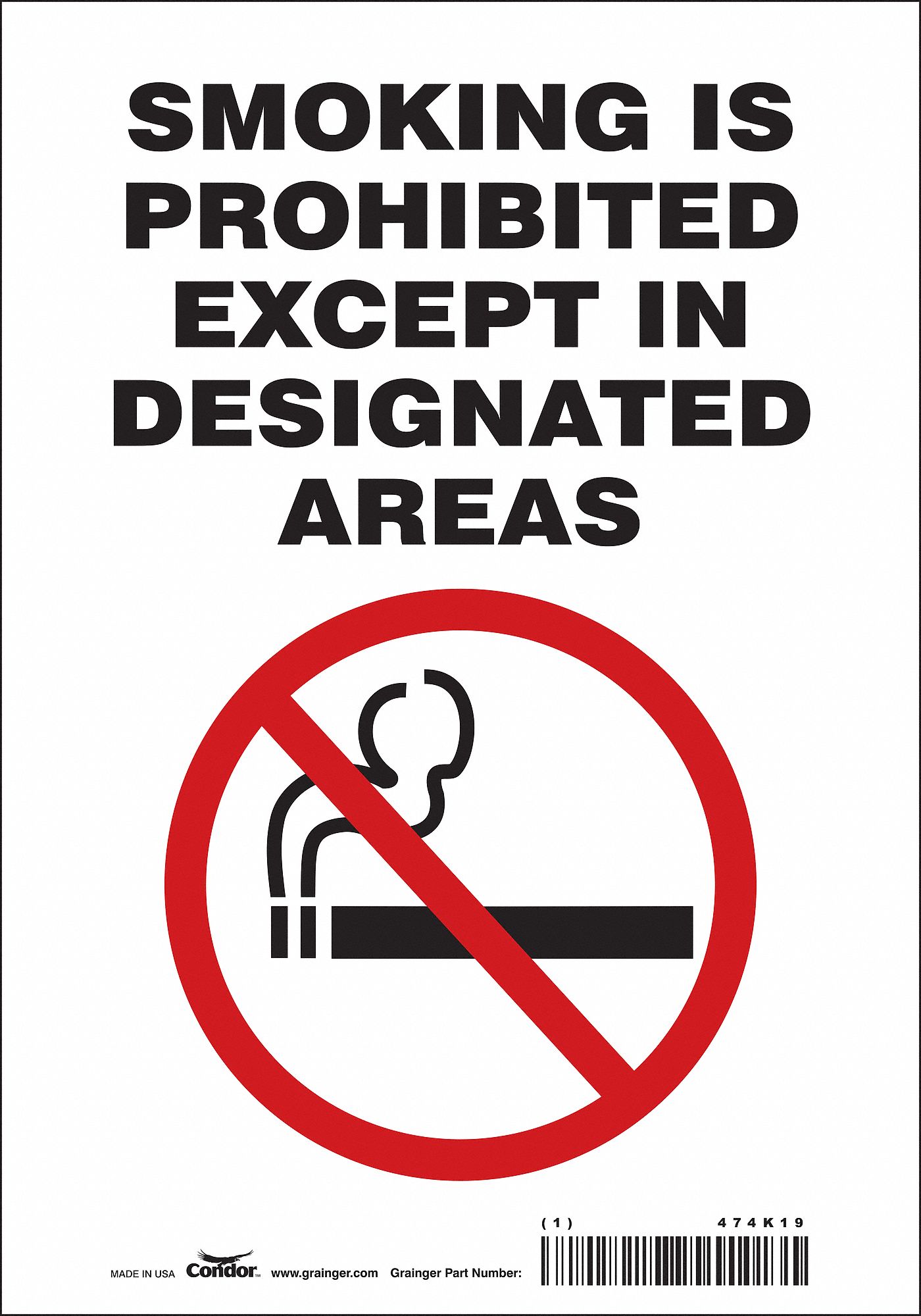 Safety Sign: Vinyl, Adhesive Sign Mounting, 10 in x 7 in Nominal Sign Size, Not Retroreflective
