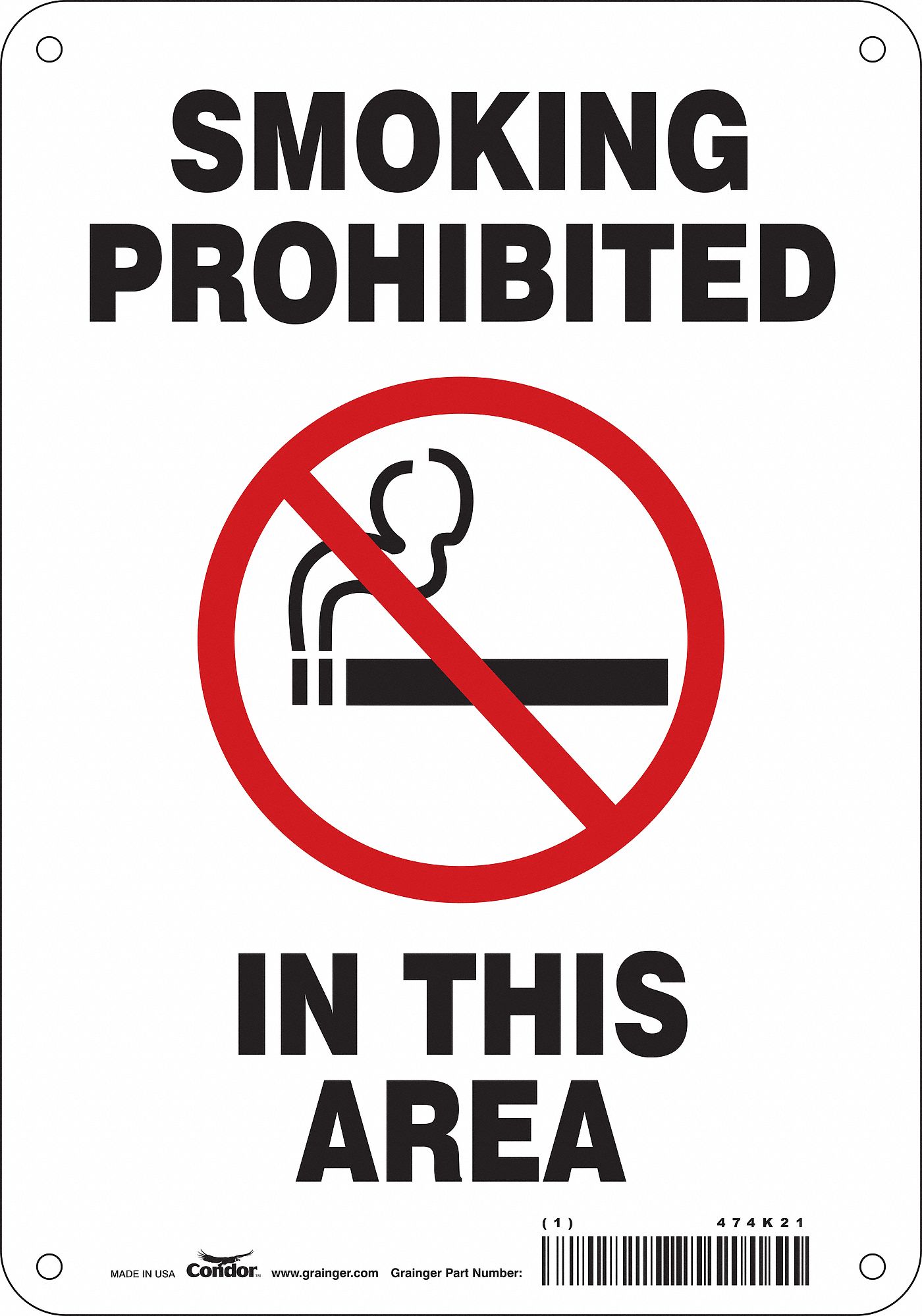 Safety Sign: Aluminum, Mounting Holes Sign Mounting, 10 in x 7 in Nominal Sign Size, 0.032 in Thick