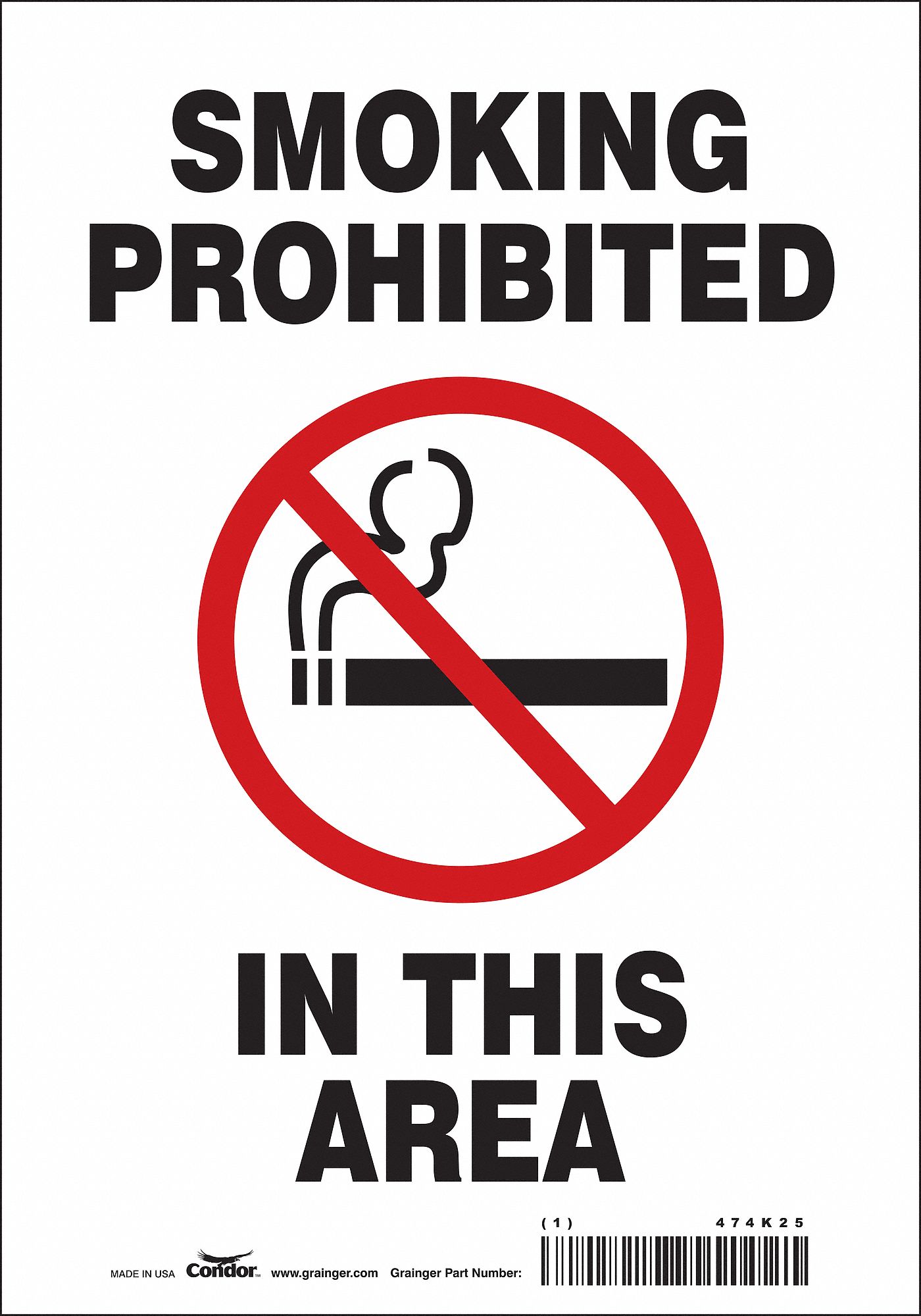 Safety Sign: Vinyl, Adhesive Sign Mounting, 10 in x 7 in Nominal Sign Size, Not Retroreflective