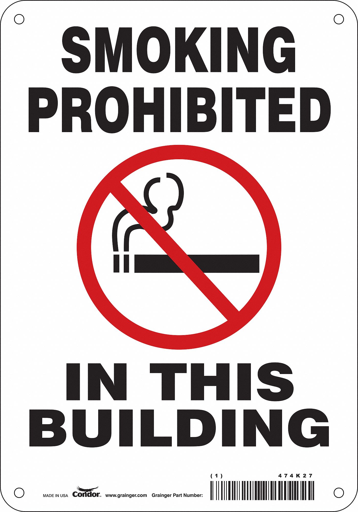 Safety Sign: Aluminum, Mounting Holes Sign Mounting, 10 in x 7 in Nominal Sign Size, 0.032 in Thick