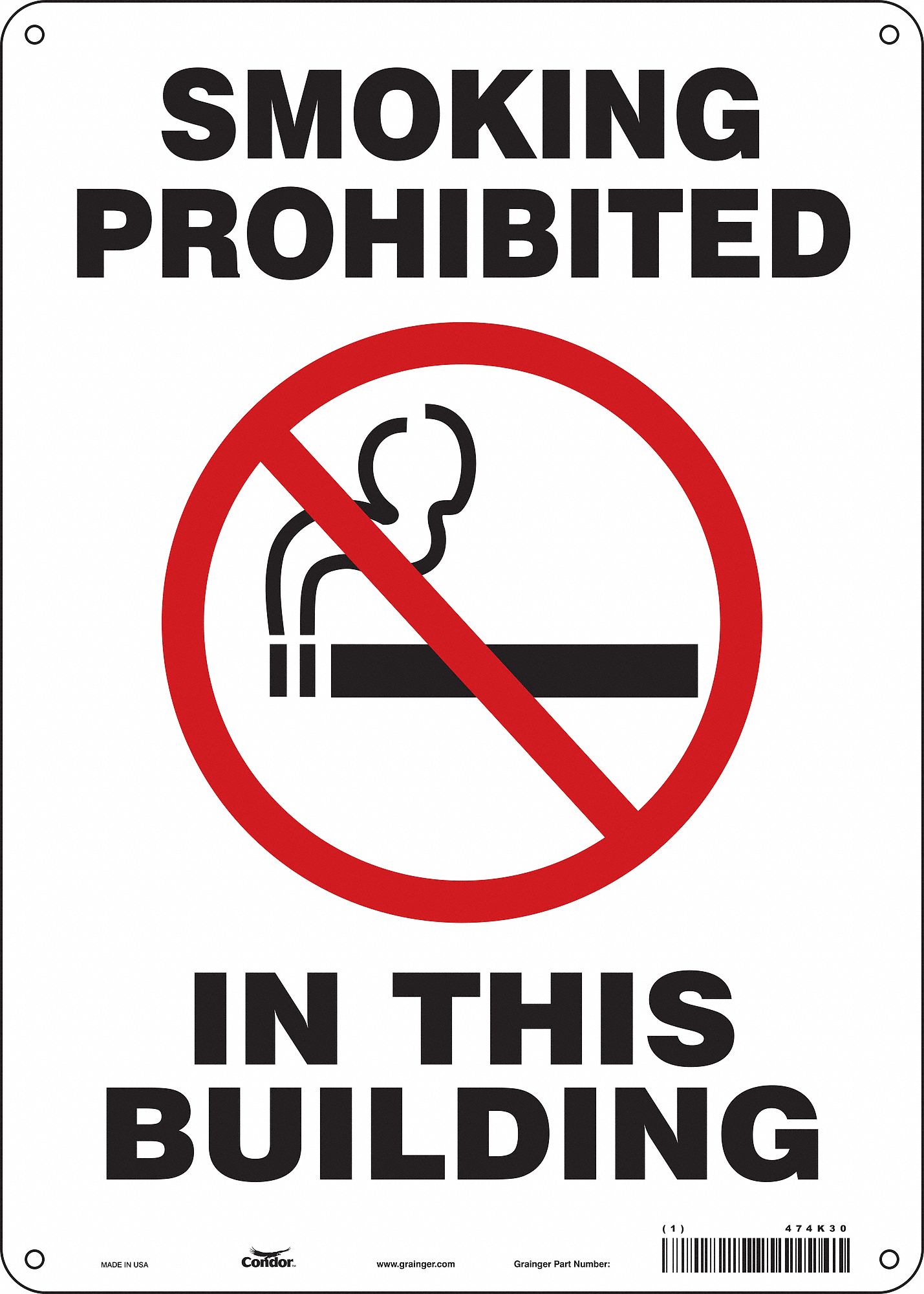 Safety Sign: Polyethylene, Mounting Holes Sign Mounting, 14 in x 10 in Nominal Sign Size