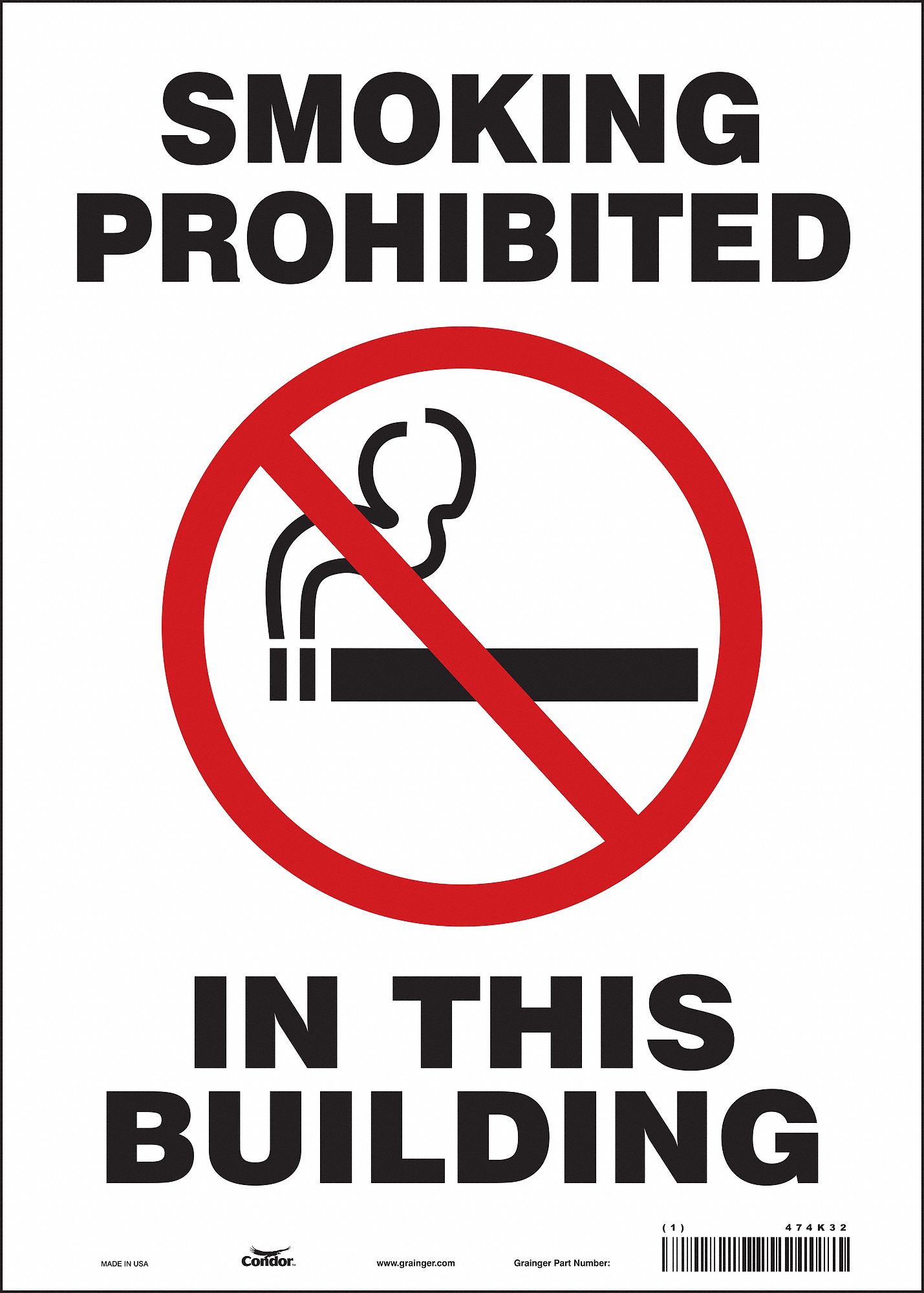 Safety Sign: Vinyl, Adhesive Sign Mounting, 14 in x 10 in Nominal Sign Size, Not Retroreflective