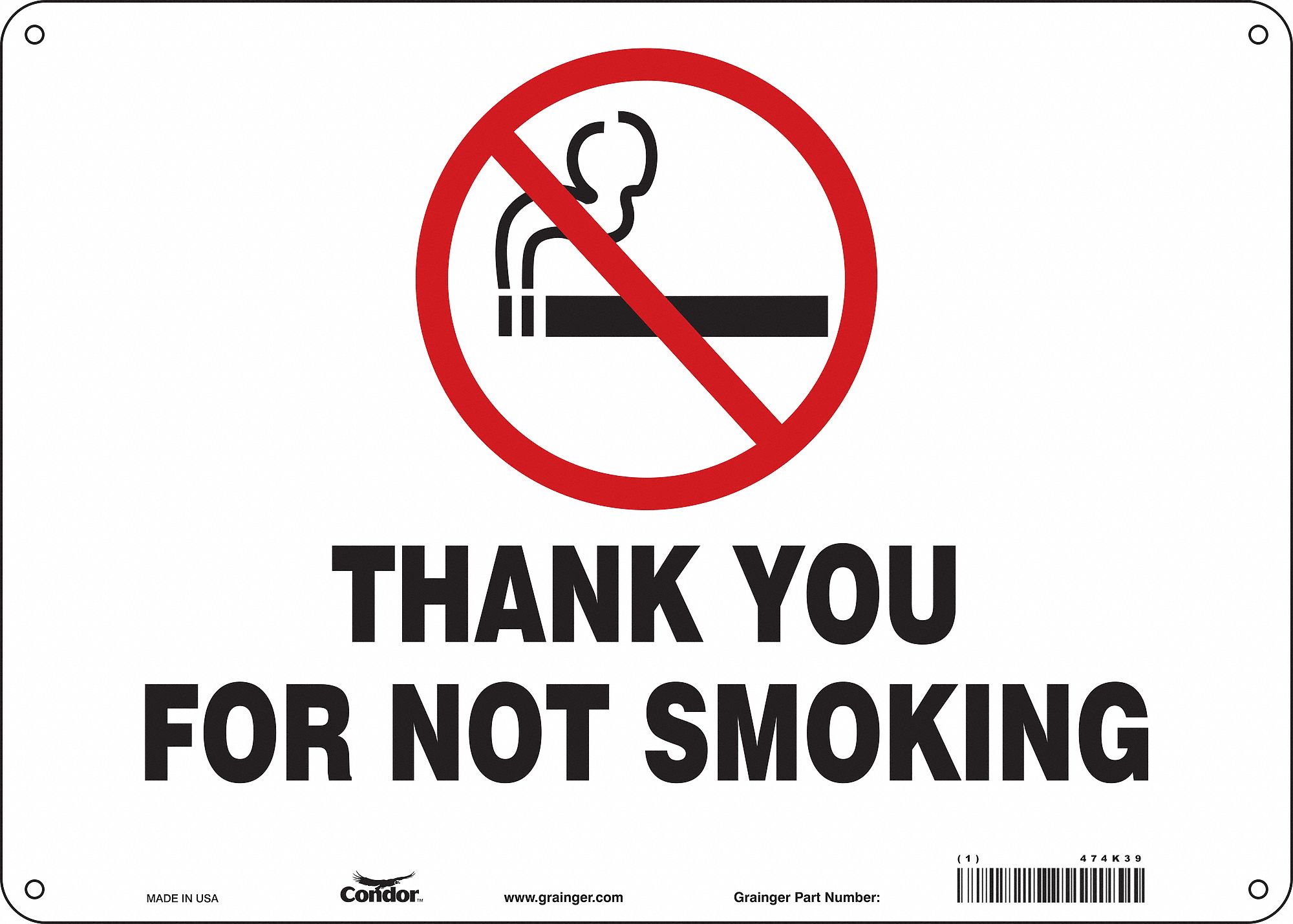Safety Sign: Polyethylene, Mounting Holes Sign Mounting, 10 in x 14 in Nominal Sign Size