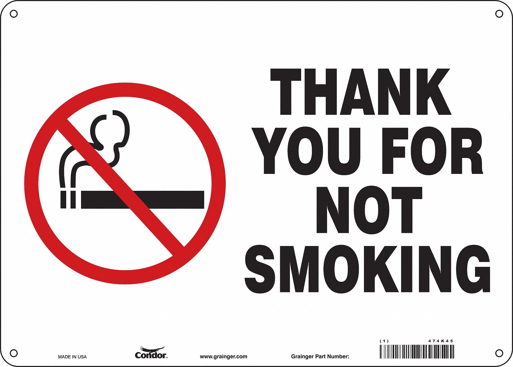 Safety Sign: Aluminum, Mounting Holes Sign Mounting, 10 in x 14 in Nominal Sign Size, 0.032 in Thick