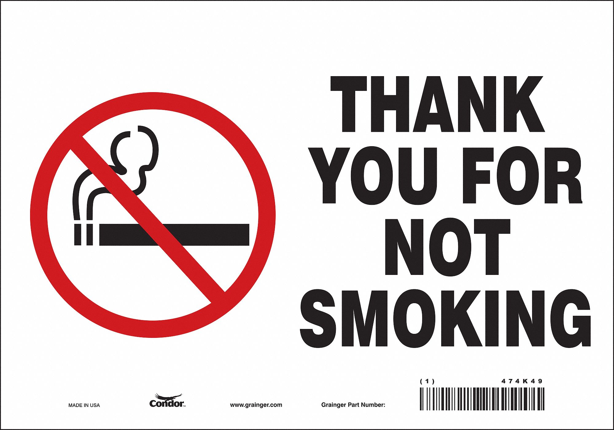 Safety Sign: Vinyl, Adhesive Sign Mounting, 7 in x 10 in Nominal Sign Size, Not Retroreflective