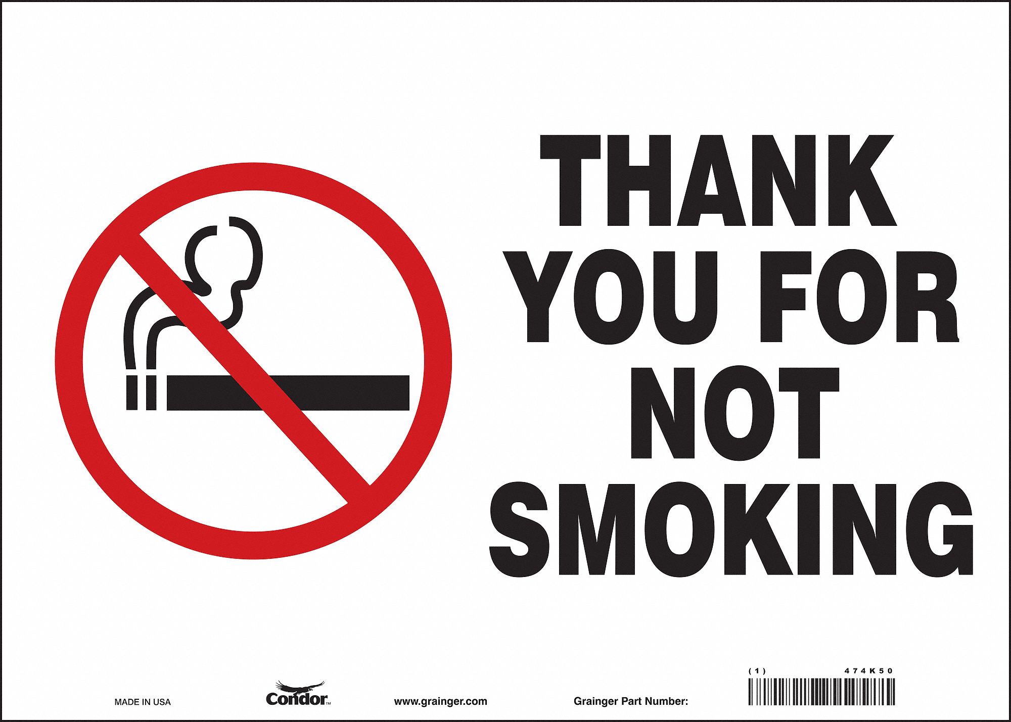 Safety Sign: Vinyl, Adhesive Sign Mounting, 10 in x 14 in Nominal Sign Size, Not Retroreflective