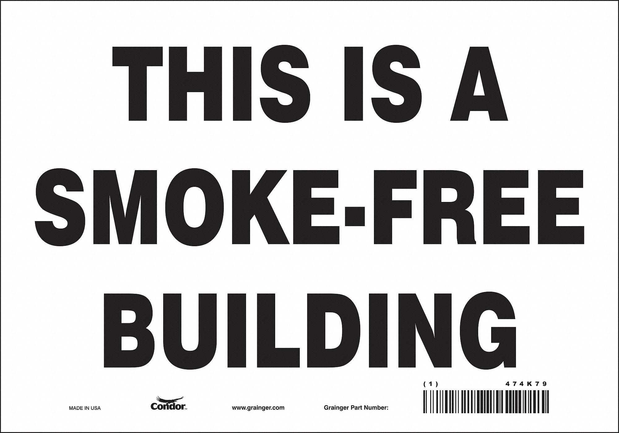 Safety Sign: Vinyl, Adhesive Sign Mounting, 7 in x 10 in Nominal Sign Size, Not Retroreflective