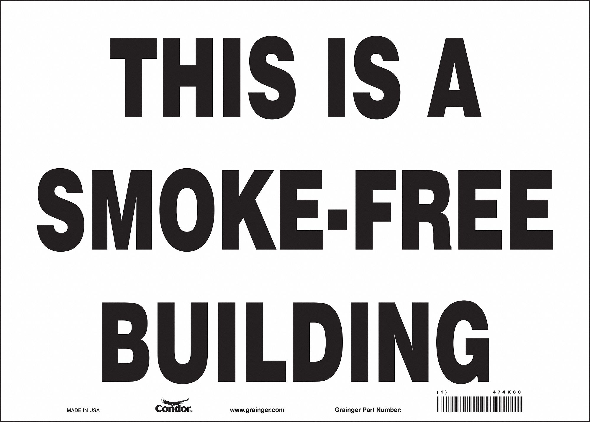 Safety Sign: Vinyl, Adhesive Sign Mounting, 10 in x 14 in Nominal Sign Size, Not Retroreflective