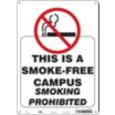 This Is A Smoke-Free Campus Smoking Prohibited Signs