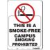 This Is A Smoke-Free Campus Smoking Prohibited Signs